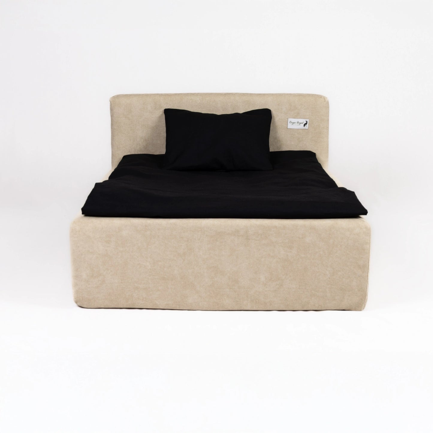Medium luxury dog bed bundle with duvet and black cover – premium designer dog bed by Doga Royal for modern interiors.