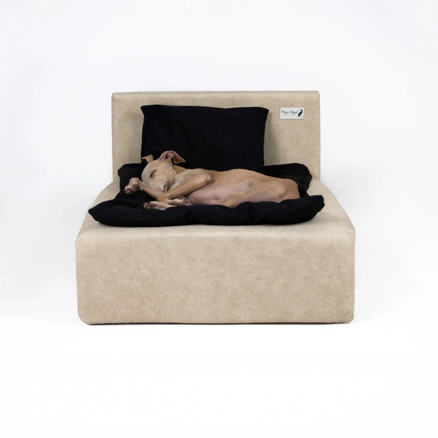 Small luxury dog bed bundle with duvet and black cover – premium designer dog bed by Doga Royal for modern interiors.
