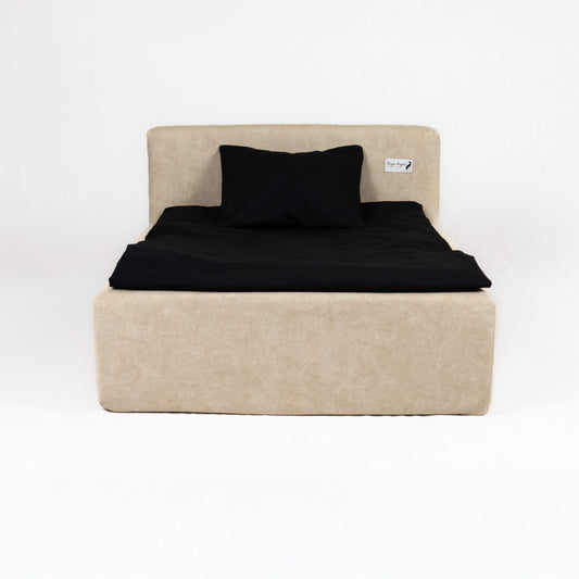 Medium luxury dog bed bundle with duvet and black cover – premium designer dog bed by Doga Royal for modern interiors.