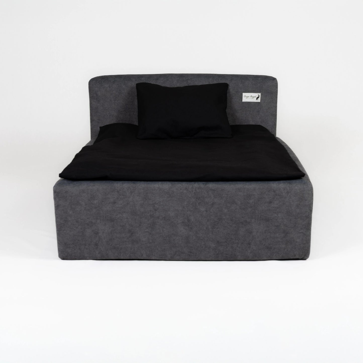 Medium luxury dog bed bundle with duvet and black cover – premium designer dog bed by Doga Royal for modern interiors.
