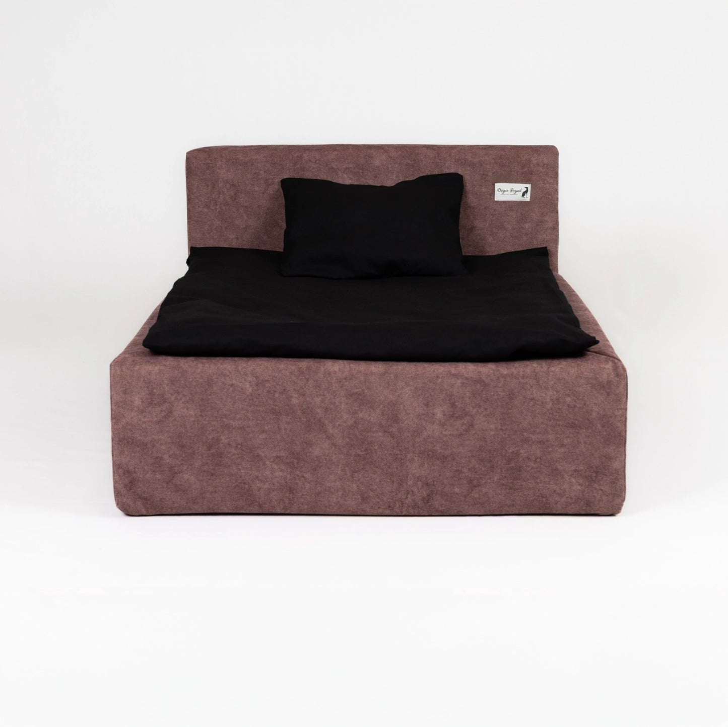 Medium luxury dog bed bundle with duvet and black cover – premium designer dog bed by Doga Royal for modern interiors.